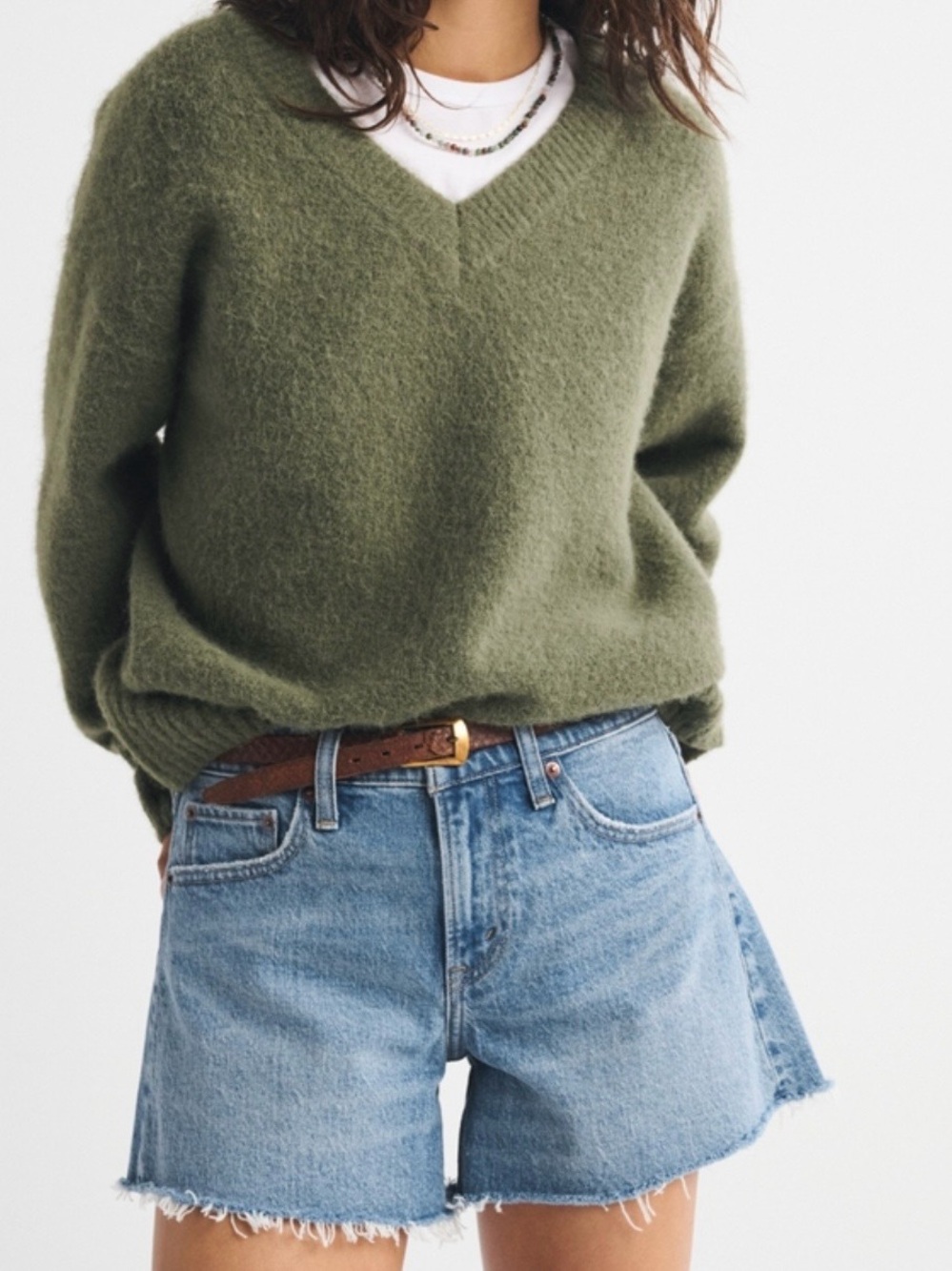 Abercrombie A-Line Mid Rise Jean Shorts